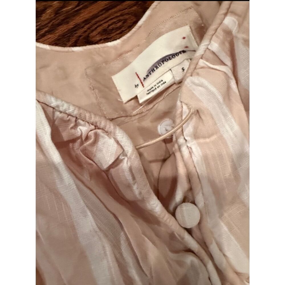 New By Anthropologie Long-Sleeve Smocked-Waist Stripe Maxi Dress Size S - Picture 7 of 8